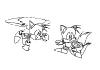 Drawings of Tails flying and standing still